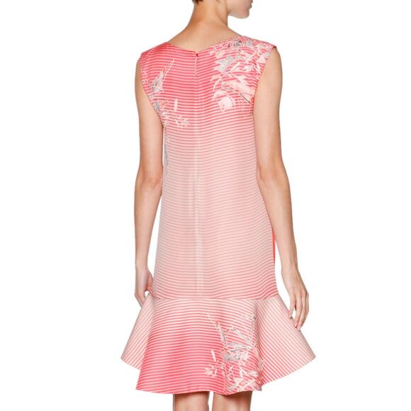 Giorgio Armani Size 4 Birds of Paradise Flounce-Hem Dress Red Multi NWT $4175 - Picture 2 of 10